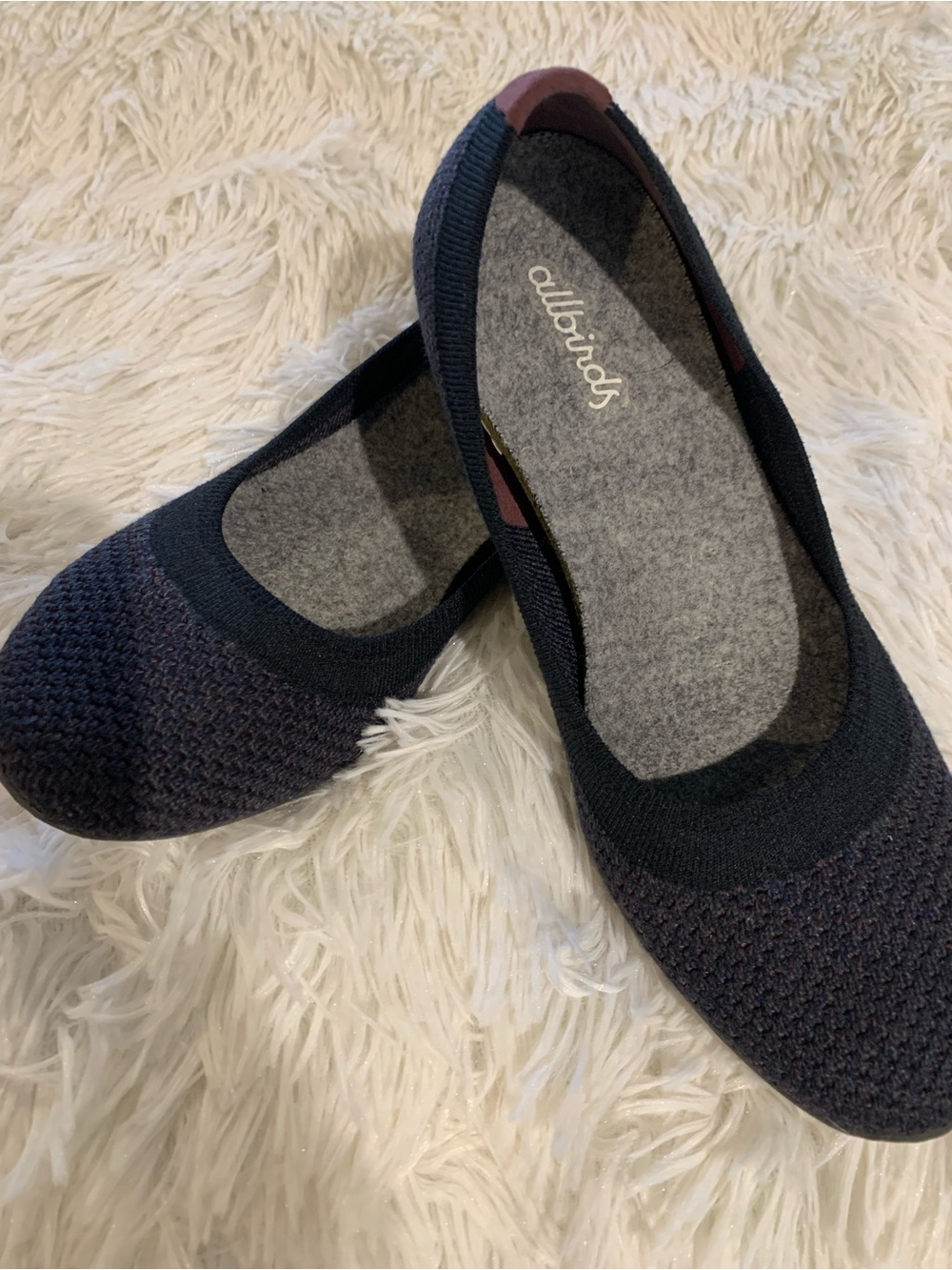allbirds Women's Navy and Charcoal Tree Ballet Flats